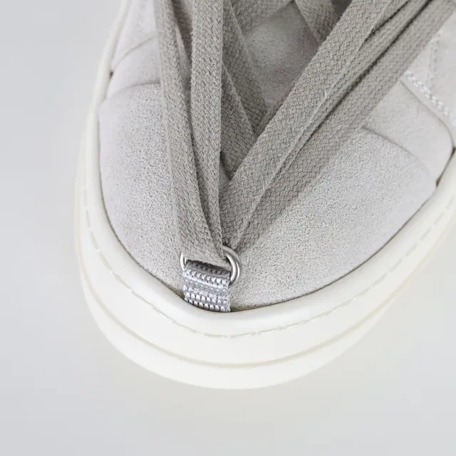 Rick Owens Geobasket Gray Suede Webbed Strap Lifestyle Sneakers 5