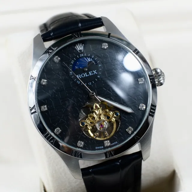 Rolex Cellini Moonphase Tourbillon Cadran Noir Montre Mécanique 6