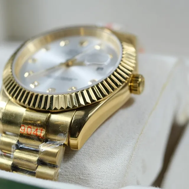 Rolex Datejust Gold-tone Fluted Bezel Diamond Dial Mechanical Watch 7