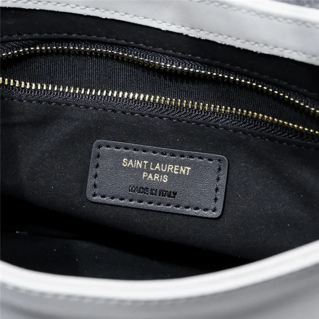 Saint Laurent Loulou Croc-Embossed Noir sac hobo 21