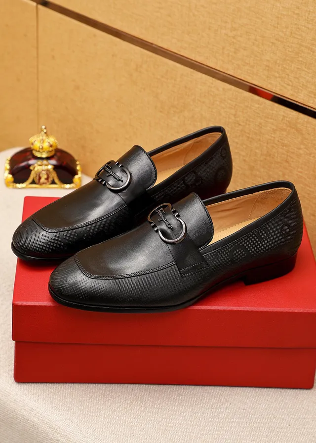 Salvatore Ferragamo Gancini Black Leather Gancini Buckle Loafers 2