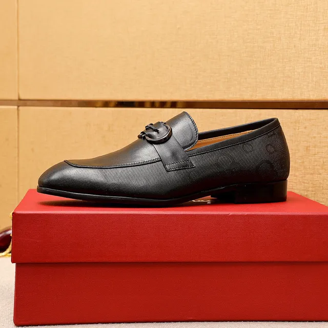 Salvatore Ferragamo Gancini Black Leather Gancini Buckle Loafers 4