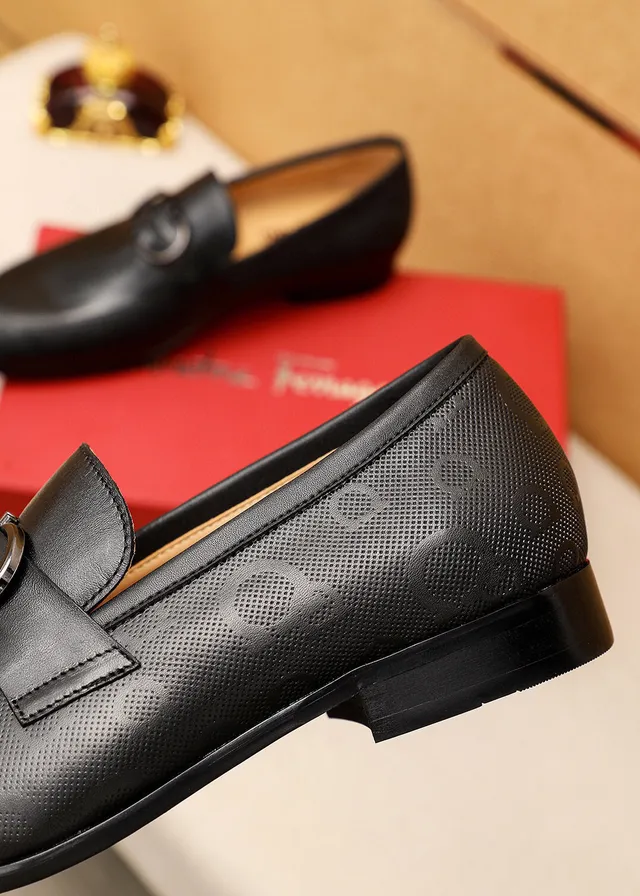 Salvatore Ferragamo Gancini Black Leather Gancini Buckle Loafers 6