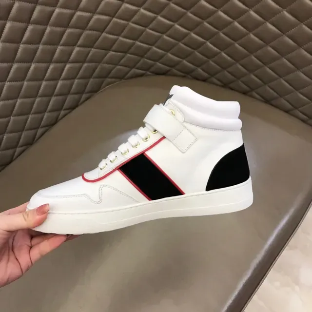 Salvatore Ferragamo Gancini White Red High-Top Ankle Strap Lifestyle Sneakers 3