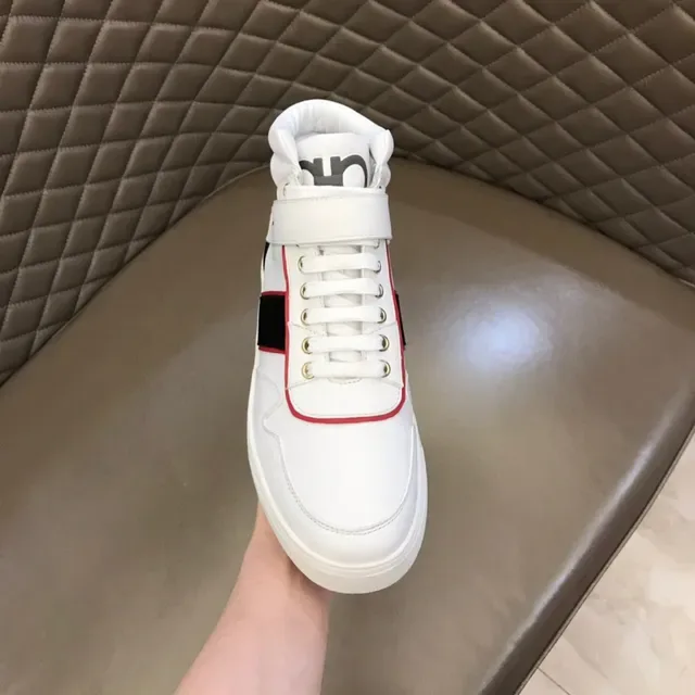 Salvatore Ferragamo Gancini White Red High-Top Ankle Strap Lifestyle Sneakers 4