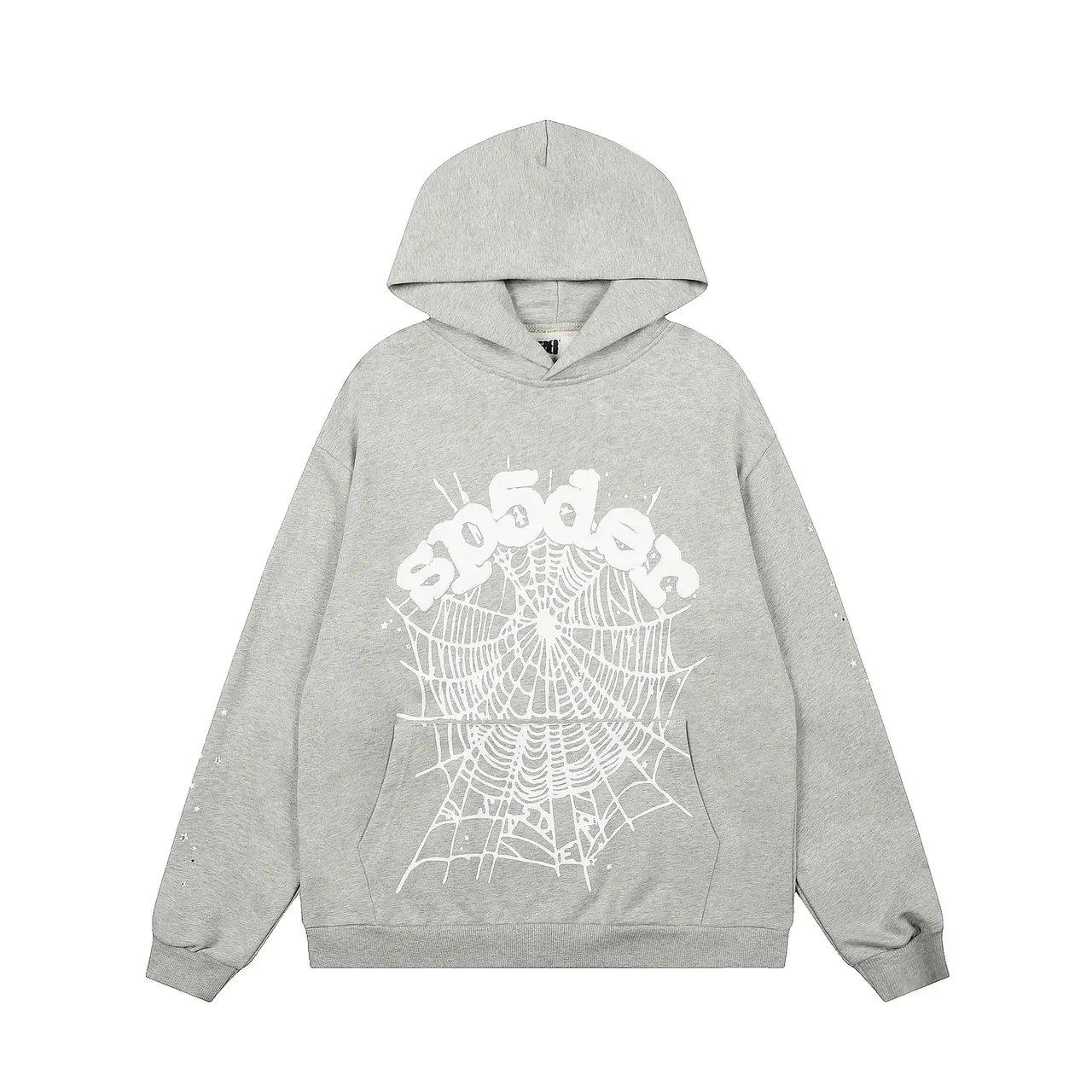 Sp5der Spiderweb Graphic Gray White Oversized Fit Tracksuit 4