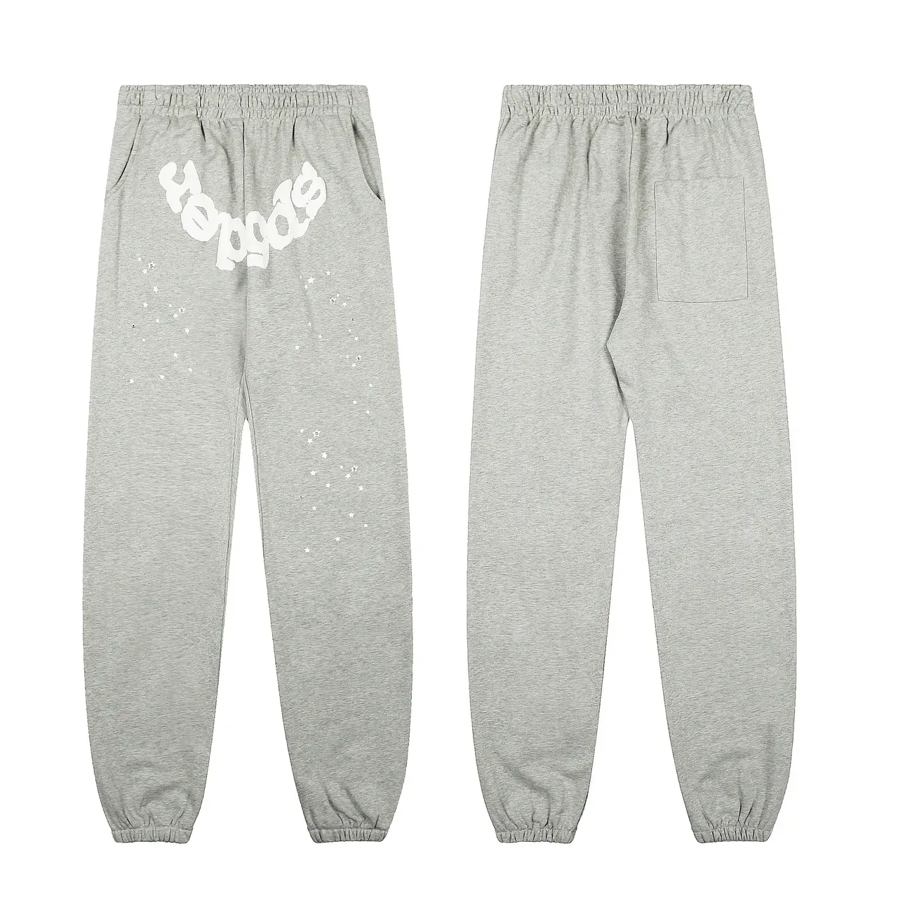 Sp5der Spiderweb Graphic Gray White Oversized Fit Tracksuit 12
