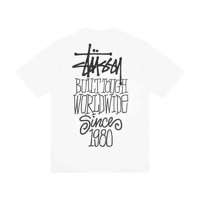 Stussy Stock Logo Built Tough Worldwide Since 1980 T-Shirt 3