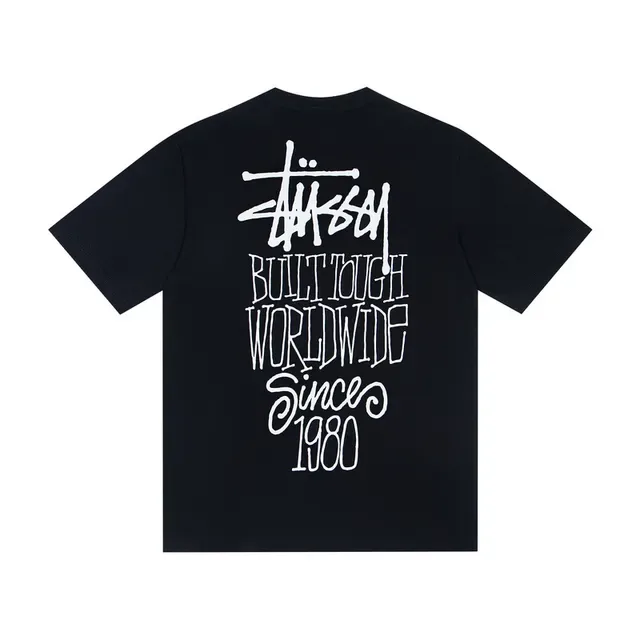 Stussy Stock Logo Built Tough Worldwide Since 1980 T-Shirt 5