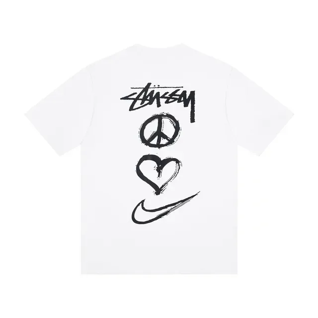 Stussy x Nike Peace Heart Swoosh Graphic T-Shirt 2