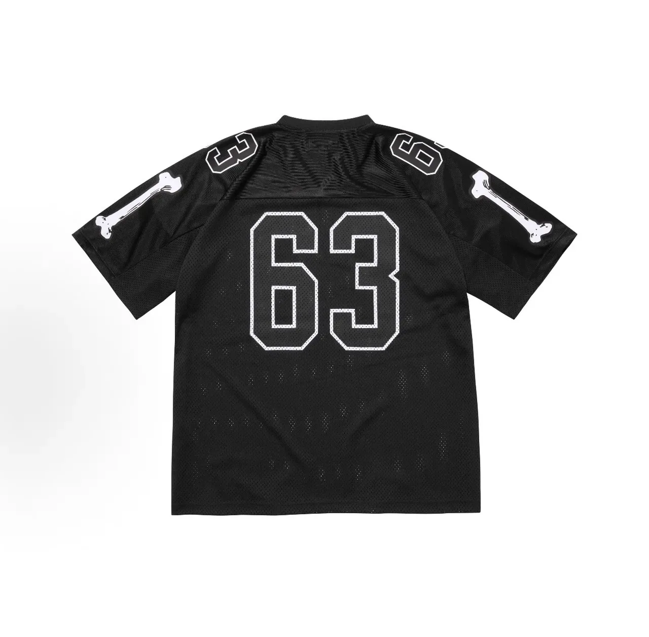 Supreme Football White Black Mesh Construction Stitched-Outline Lettering Jersey 2