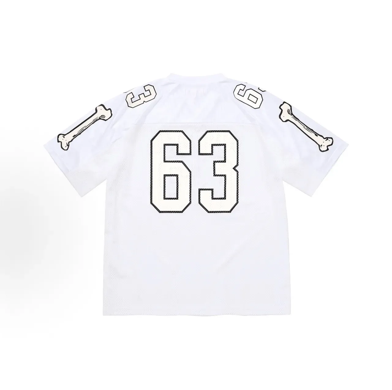 Supreme Football White Black Mesh Construction Stitched-Outline Lettering Jersey 4