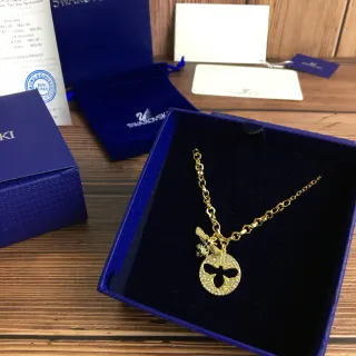 Swarovski Bee Motif Pavé Crystal Gold-Tone Necklace