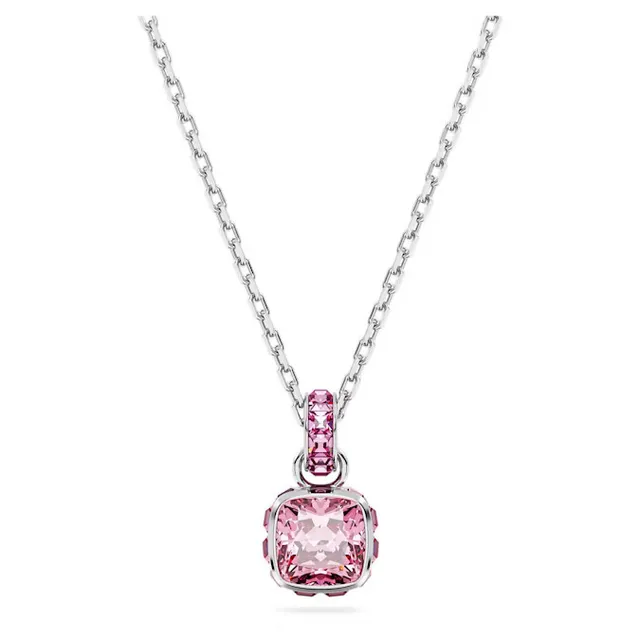 Swarovski Collier avec pendentif en cristal jaune à coupe coussin 5