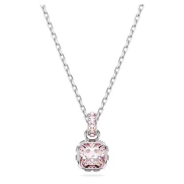 Swarovski Collier avec pendentif en cristal jaune à coupe coussin 8