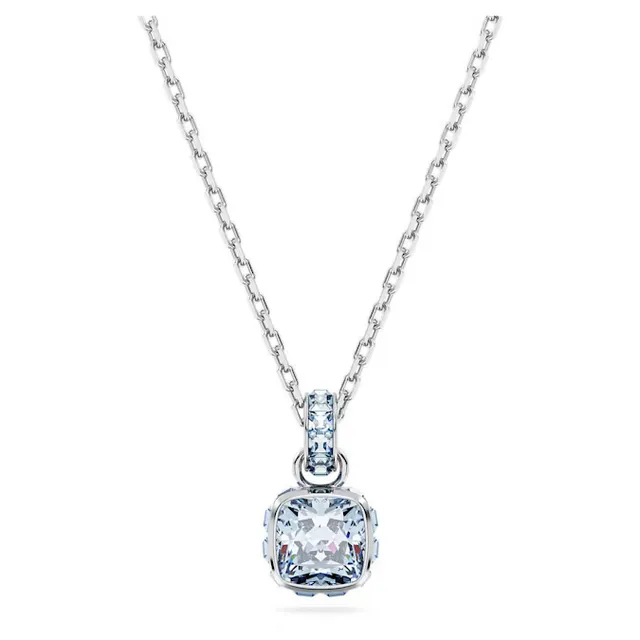 Swarovski Collier avec pendentif en cristal jaune à coupe coussin 12