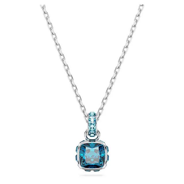 Swarovski Collier avec pendentif en cristal jaune à coupe coussin 21