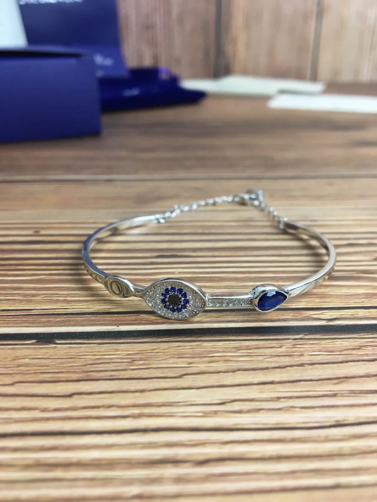 Swarovski Evil Eye Pave Crystal Silver-Tone Blue Bracelet 4