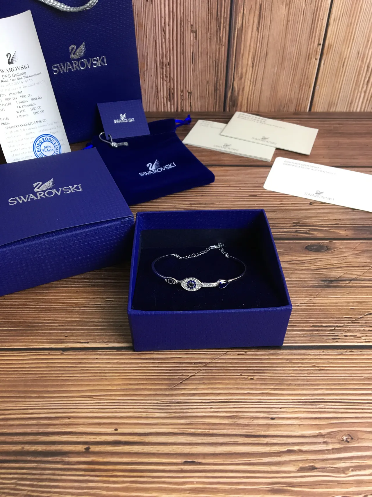 Swarovski Evil Eye Pave Crystal Silver-Tone Blue Bracelet 5