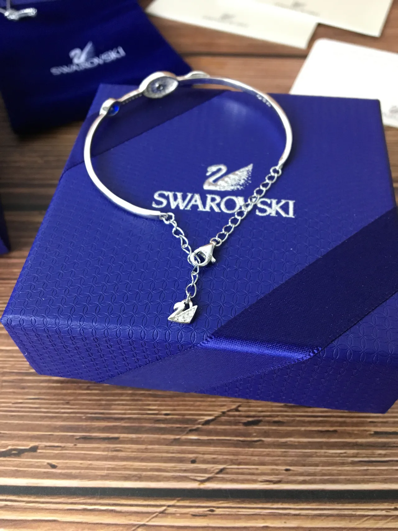 Swarovski Evil Eye Pave Crystal Silver-Tone Blue Bracelet 6
