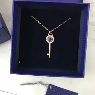 Swarovski Key-Shaped Evil Eye Pendant Necklace