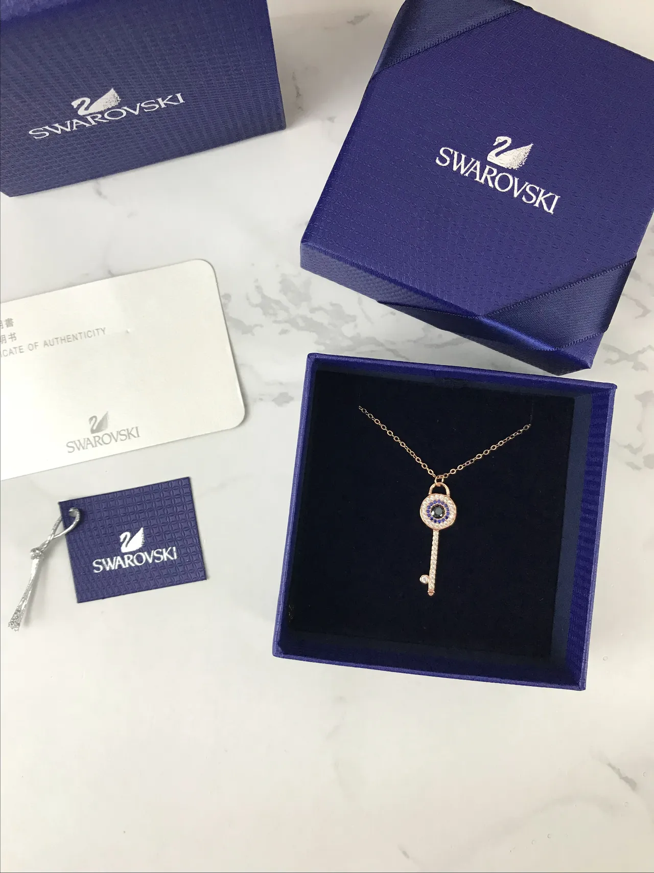 Swarovski Collier avec pendentif en forme de clé oeil maléfique 2