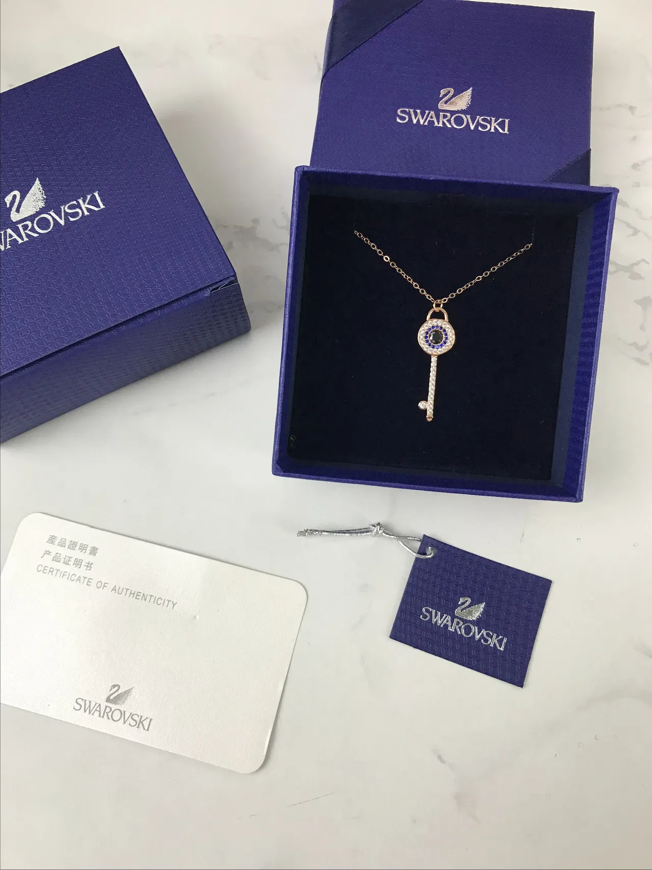 Swarovski Collier avec pendentif en forme de clé oeil maléfique 3