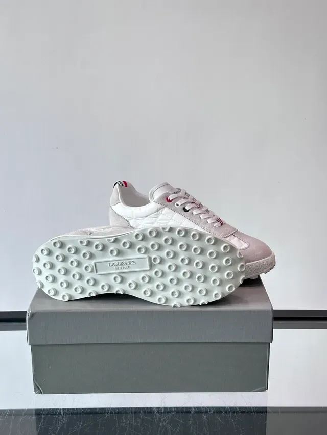 Thom Browne Air Quilted Runner Light Gray Suede Lifestyle Sneakers 2