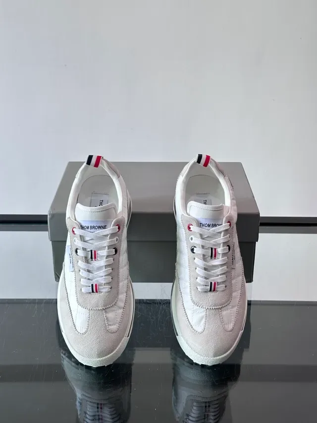 Thom Browne Air Quilted Runner Light Gray Suede Lifestyle Sneakers 4
