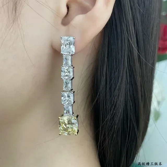 Tiffany & Co. Blue Gold Linear Cascade Cushion-Cut Terminal Stone Earrings 9