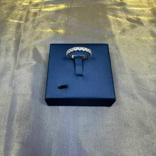 Tiffany & Co. Bague d'Éternité Navy Bande Argentée Sertissage à Griffes Partagées