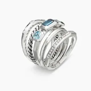 Tiffany & Co. HardWear Layered Aquamarine and Diamond Ring