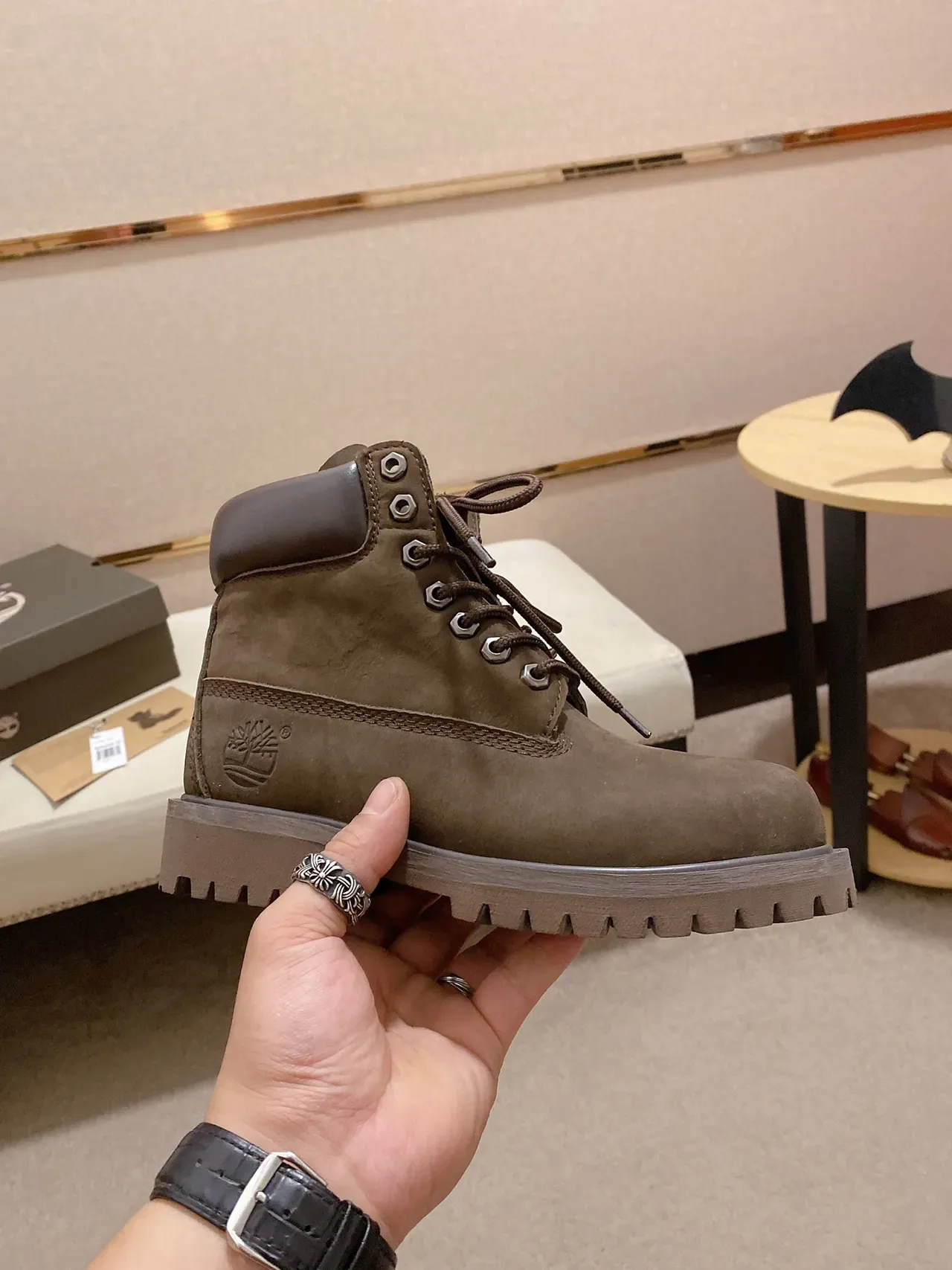 Timberland Premium 6-Inch Olive Nubuck Work Boot 5
