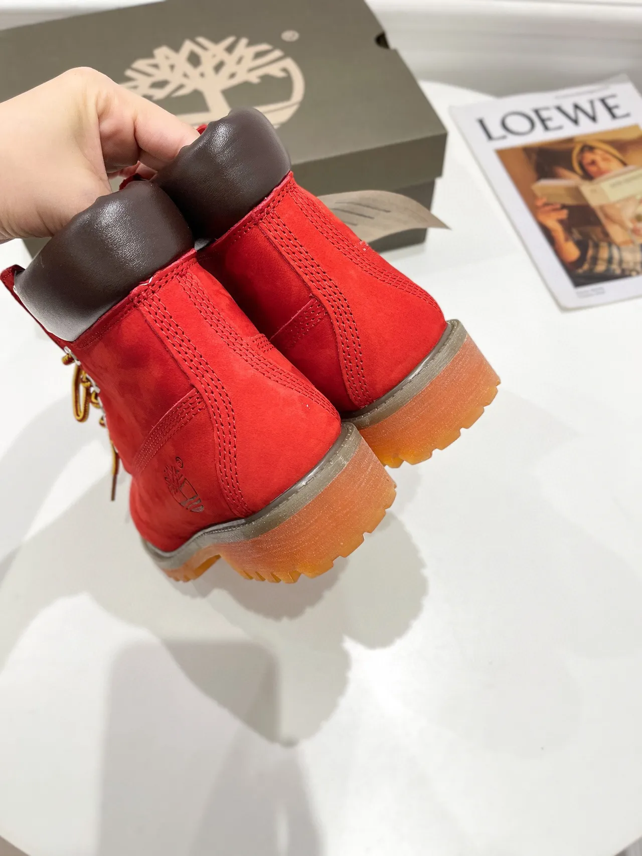 Timberland Premium 6-Inch 红色麂皮工作靴 2