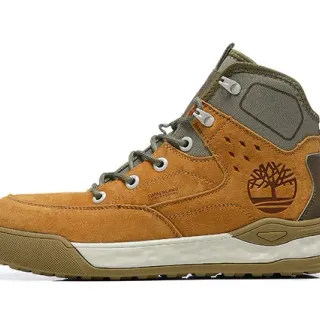 Timberland Tan and Olive Green Suede Hiking Boot