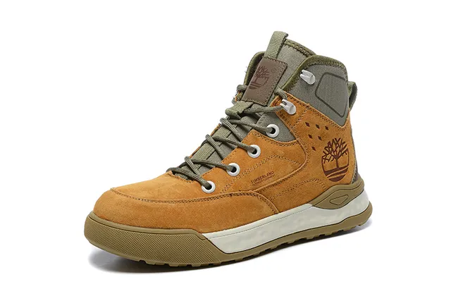 Timberland Tan and Olive Green Suede Hiking Boot 2