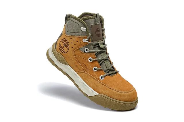 Timberland Tan and Olive Green Suede Hiking Boot 3