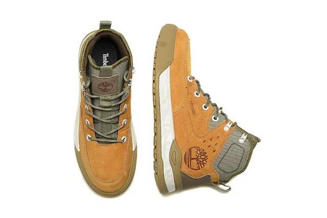 Timberland Tan and Olive Green Suede Hiking Boot 5