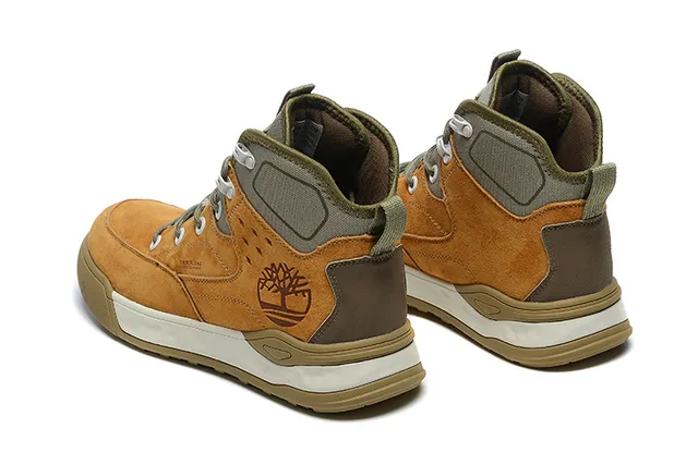 Timberland Tan and Olive Green Suede Hiking Boot 6