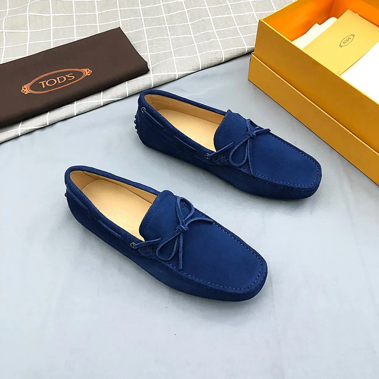 Tod's Blue Suede Bow Loafers 2