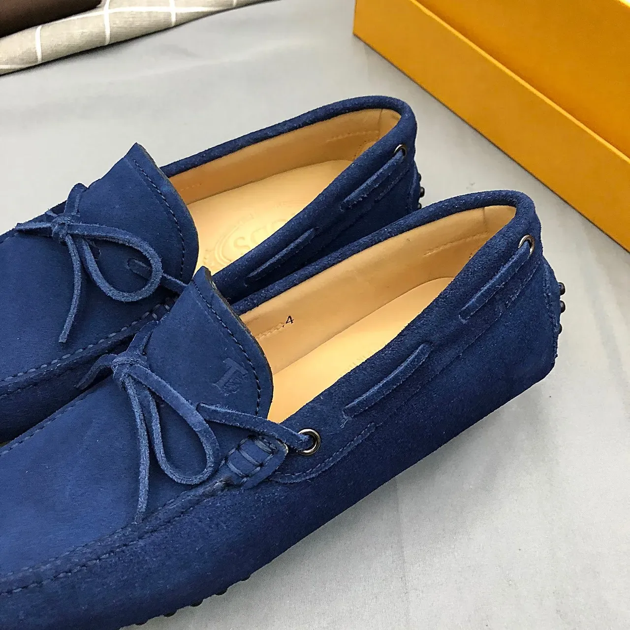 Tod's Blue Suede Bow Loafers 5