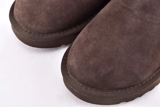 UGG Classic Mini Brown Suede Shearling-Lined Snow Boots 4