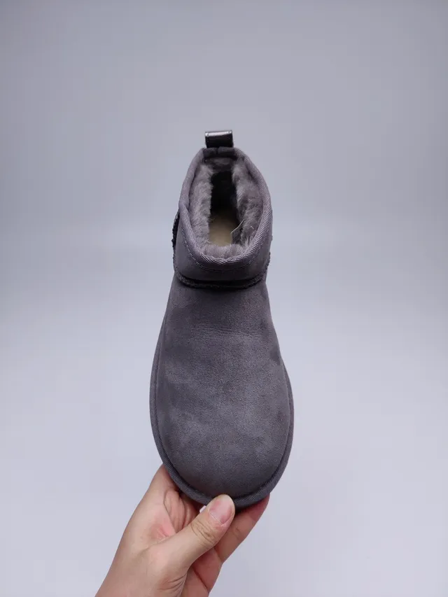 UGG Classic Mini Charcoal Gray Snow Boots 6