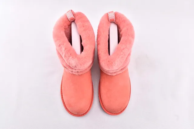 UGG Fluff Mini Quilted Coral Pink Snow Boots 3
