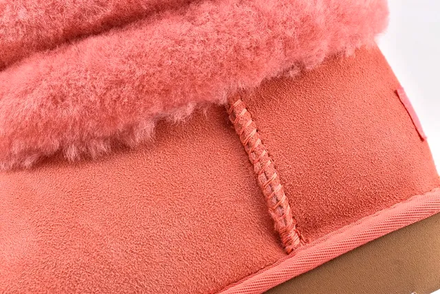 UGG Fluff Mini Quilted Coral Pink Snow Boots 4