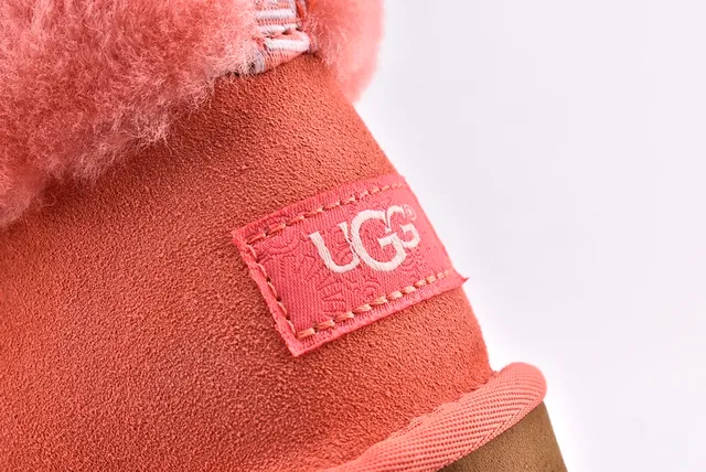 UGG Fluff Mini Quilted Coral Pink Snow Boots 6