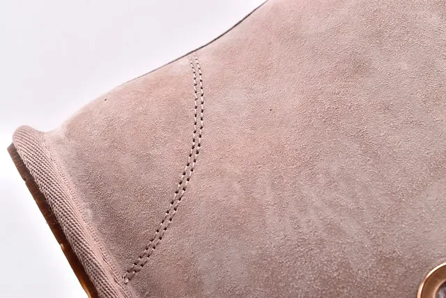 UGG Mini Bailey Bow Beige Suede Ankle Boots 6