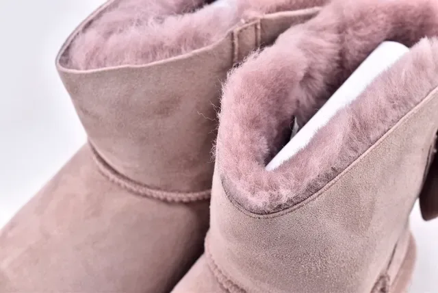 UGG Mini Bailey Bow Taupe Suede Snow Boots 11