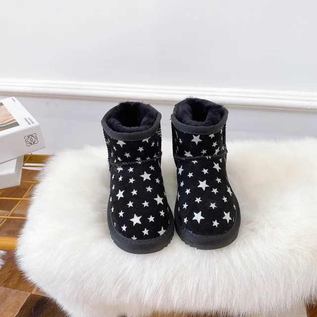 UGG Pink Beige Star-Printed Upper Shearling-Lined Snow Boots 13