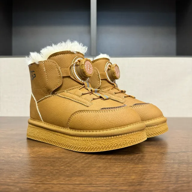 UGG Pink White Rotary Dial Closure Shearling-Lined Cuff Snow Boots 5